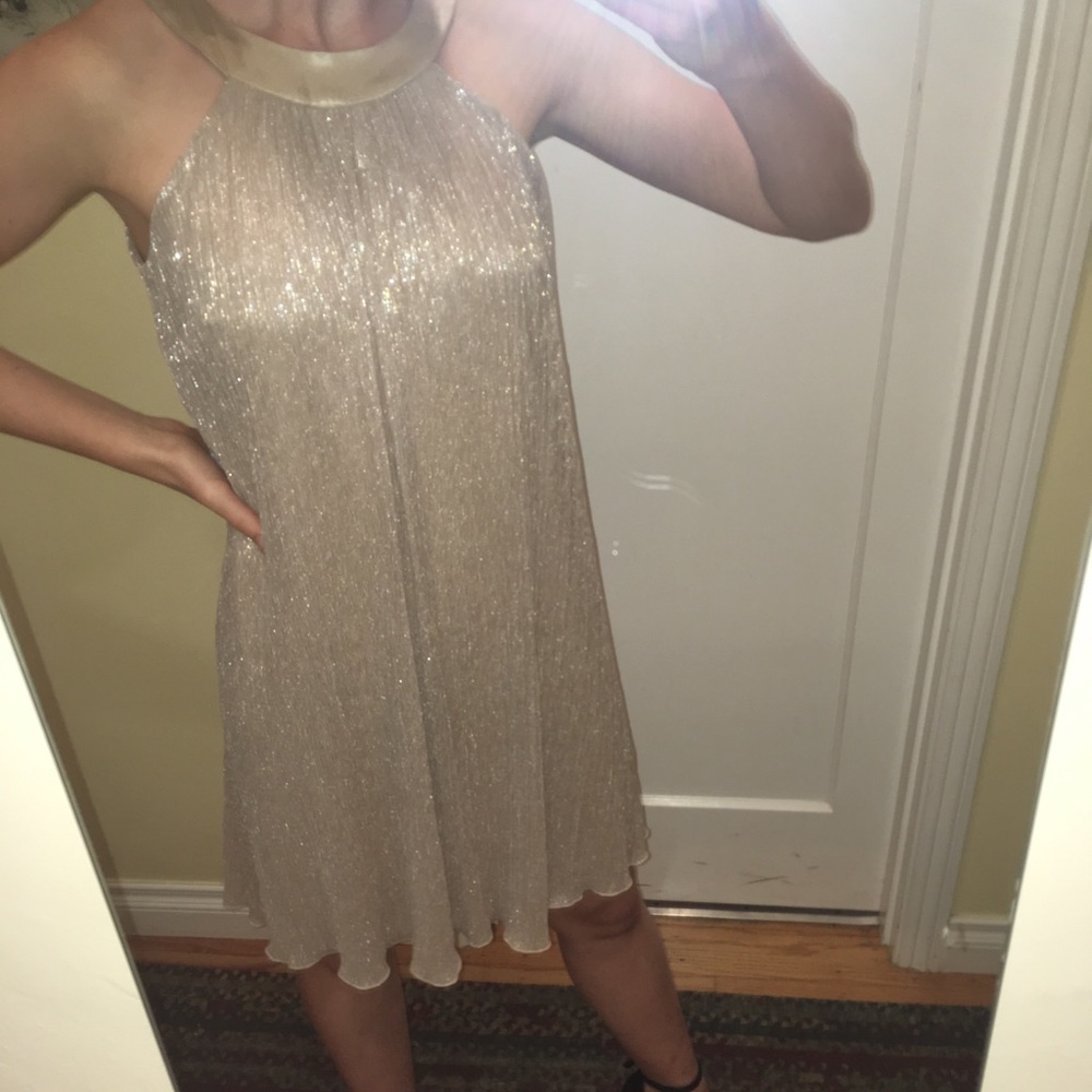 Gold shimmer cocktail dress
